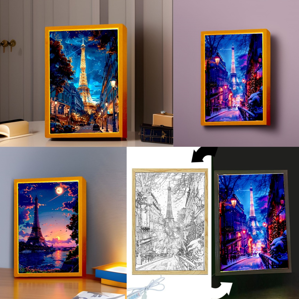 Photography Lighting Board - Beautiful City Paris Light Painting Photo