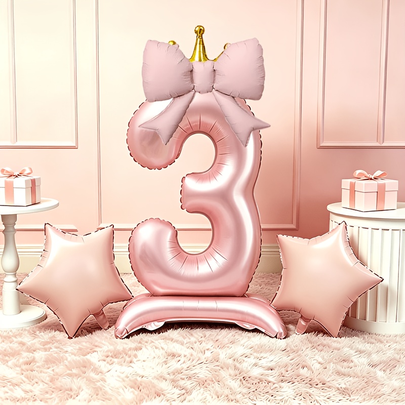 Photography Lighting Color - Light Luxury Pink 3D Balloons 0-9,