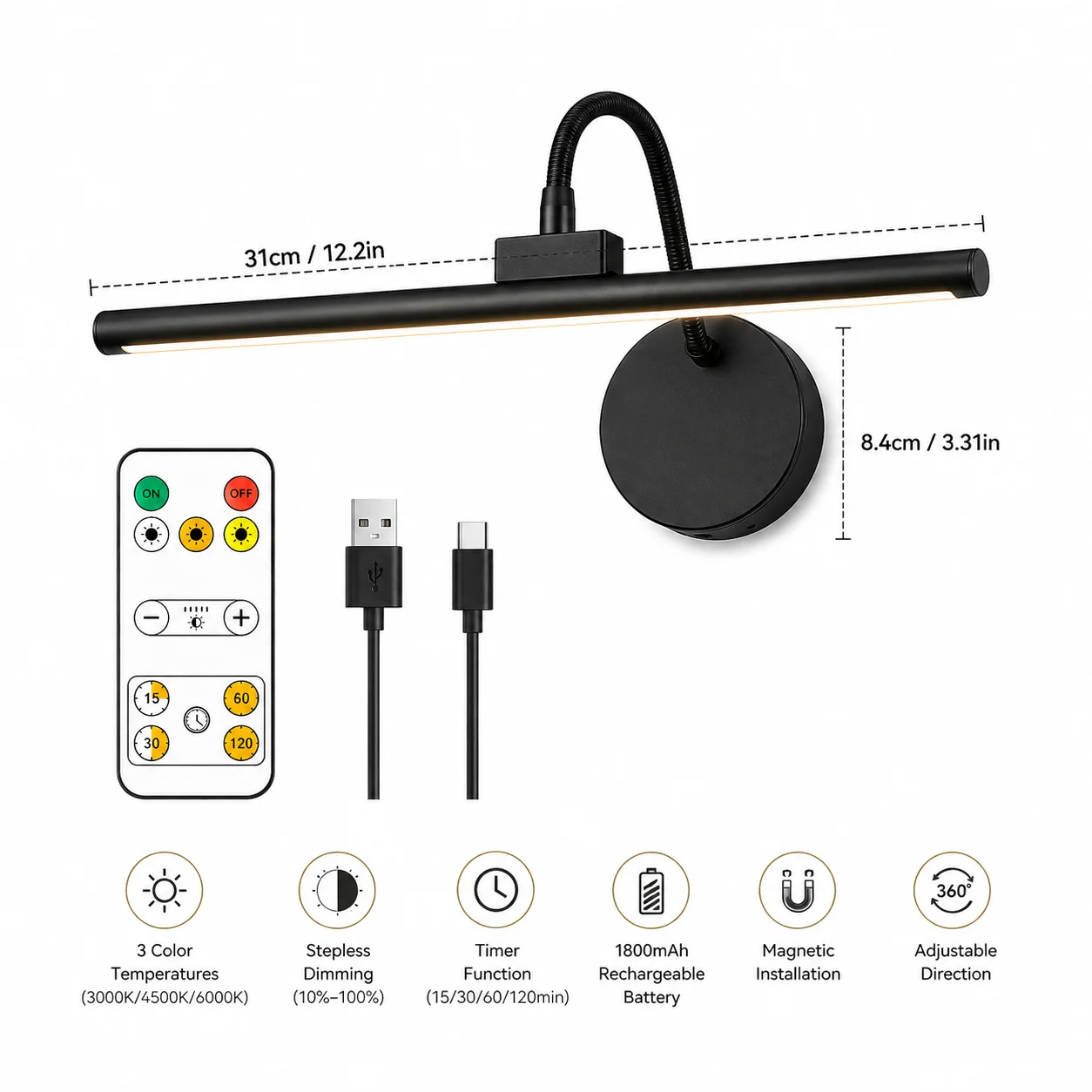 LED Wireless Picture Light wit - Photography Lighting Wireless recension och pris