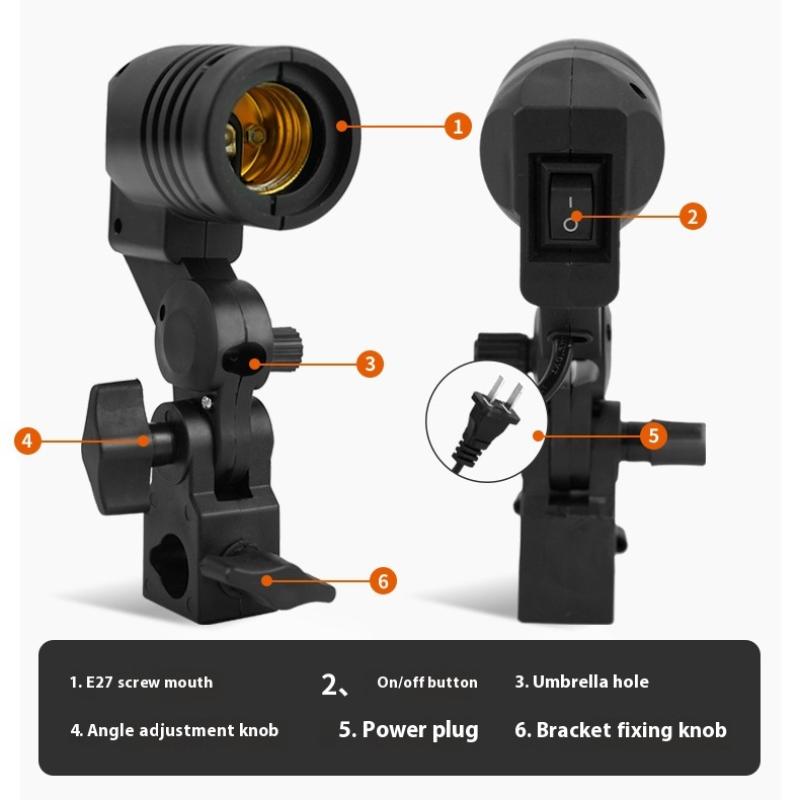 Black 1.8M Cable Cord E27 Sock - Photography Lighting Tools recension och pris
