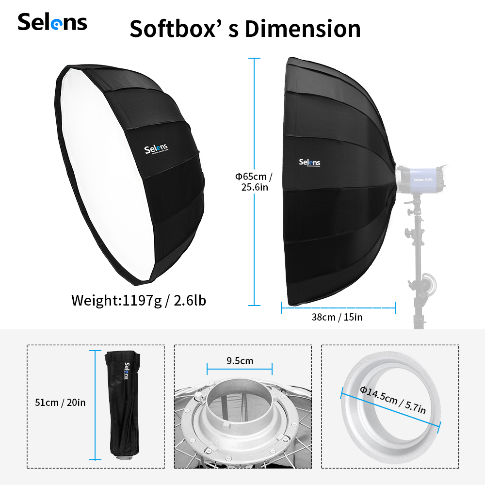Selens Diffuser Reflector Para - Photography Lighting Beauty Dish recension och pris