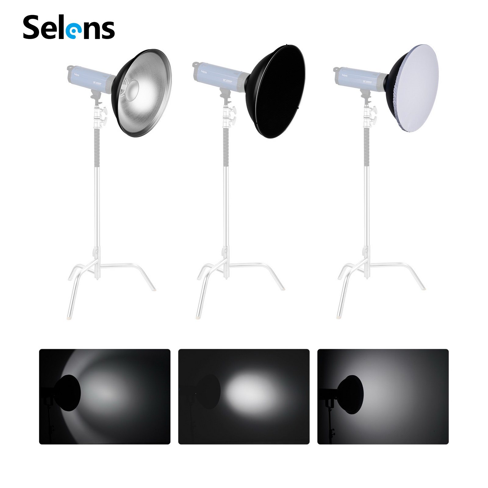 Selens 55cm Silver/White Inter - Photography Lighting Beauty Dish recension och pris