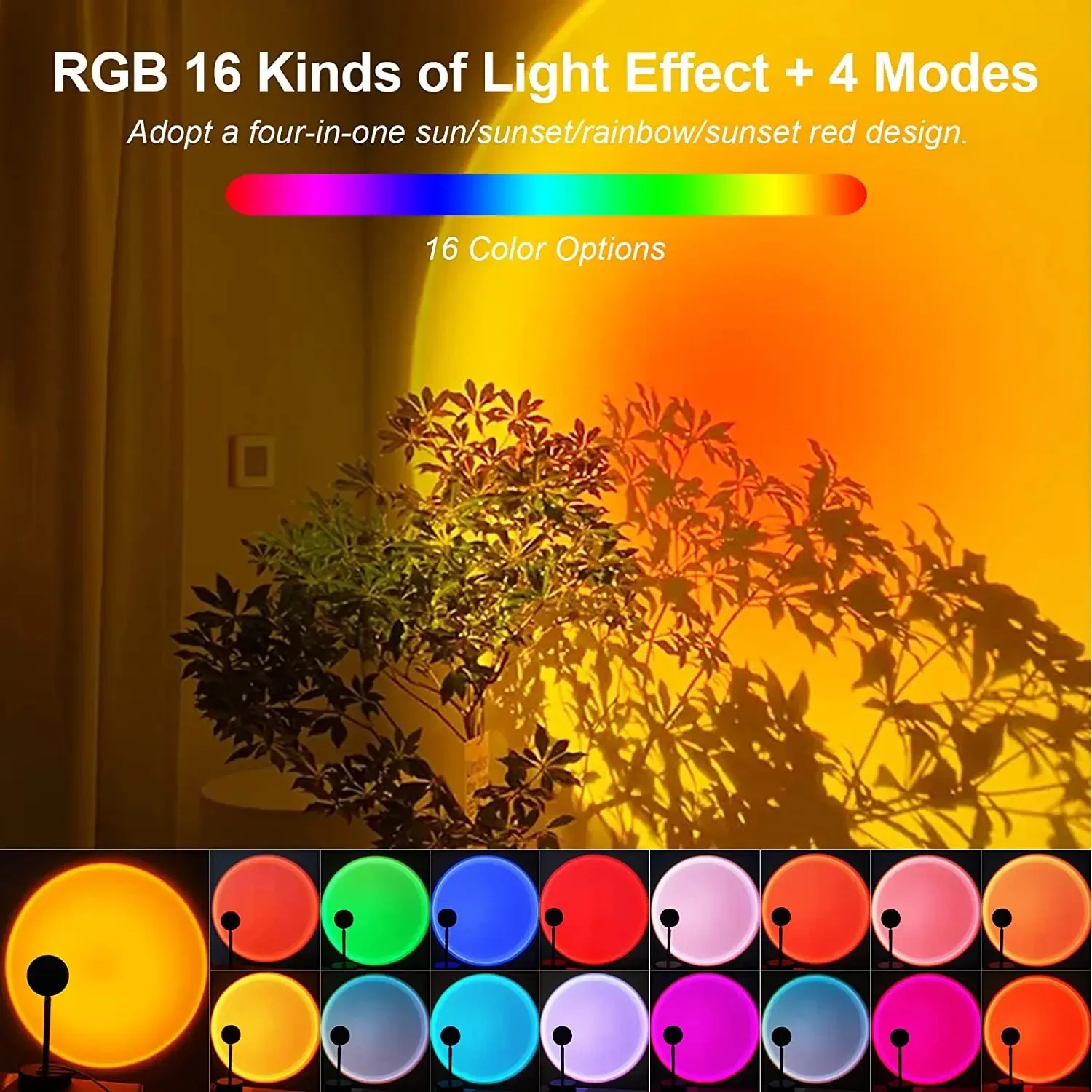 16 Color Sunset Lamp,RGB Mood  - Photography Lighting Mood recension och pris